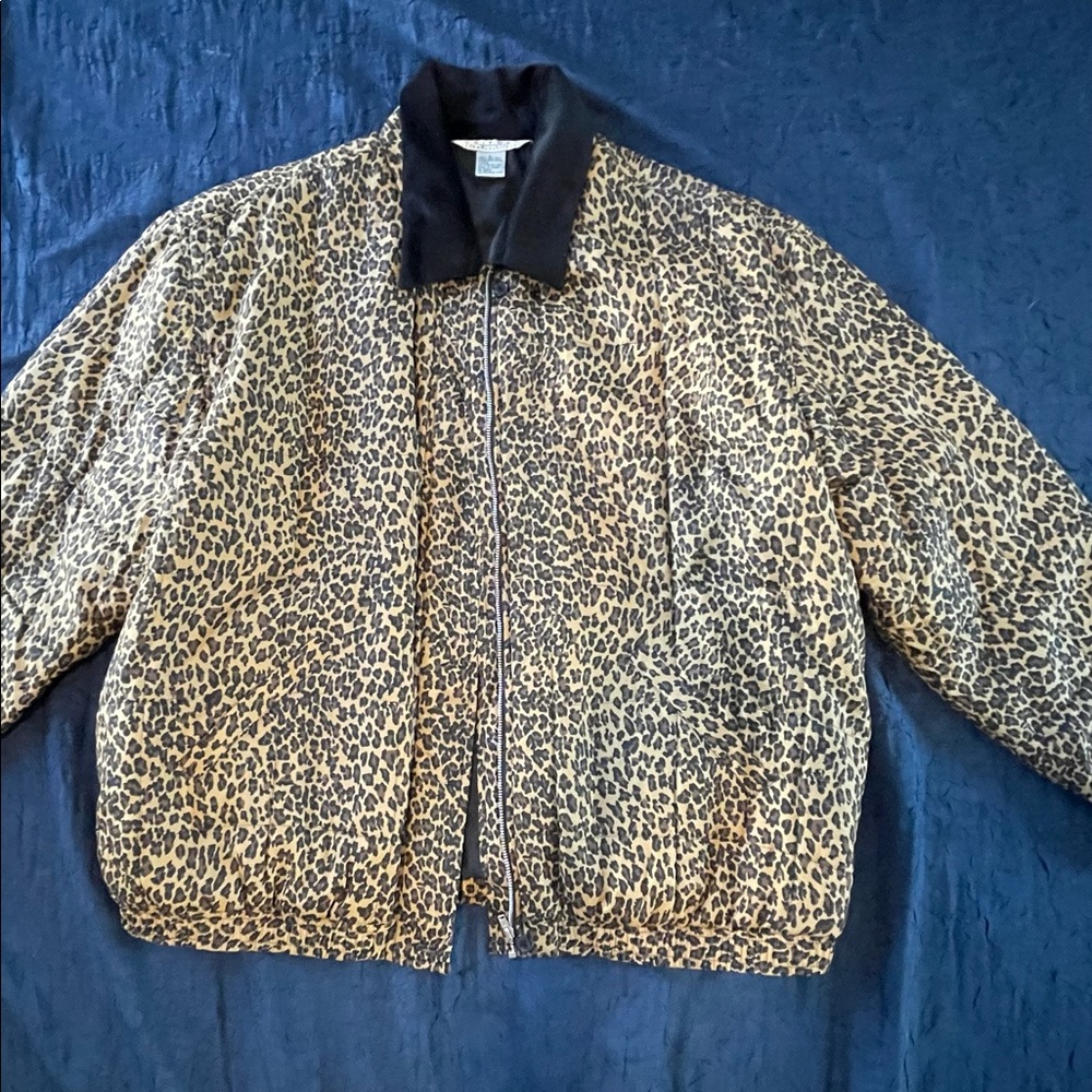 John Paul Richard Animal Print Bomber Jacket LG